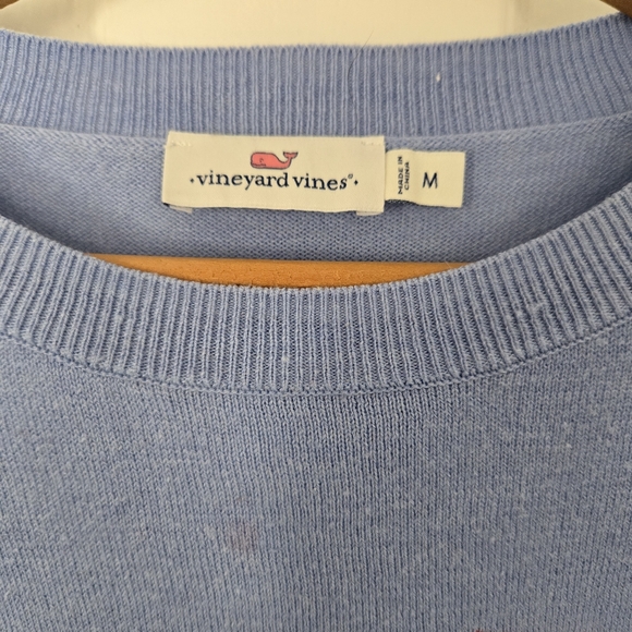 Vineyard Vines Flag Whale‎ Crewneck Sweater American Preppy Nautical Cozy Size M - Picture 5 of 9